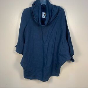 Carla Christoph Houston 100% Linen Cowl Neck Tunic Top Dolman Sleeve